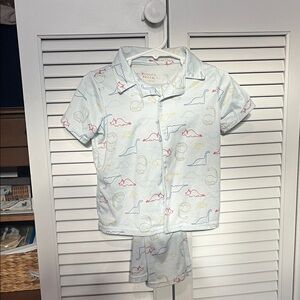 Kids Pajamas - Blue and Red Dinosaur Print